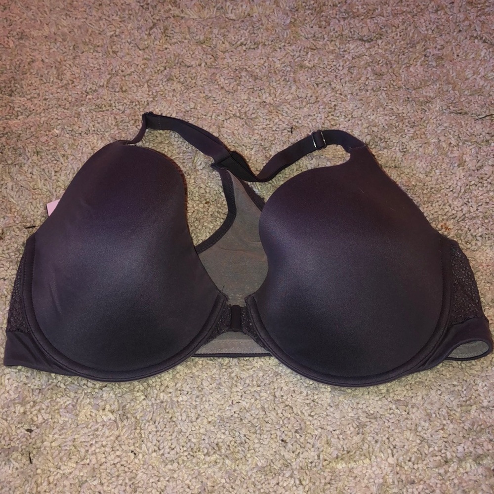 Racerback Demi front close purple sparkle